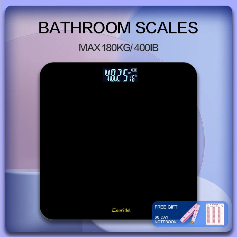 Conridel Digital Bathroom Scale High Precision With Tempered Glass Body