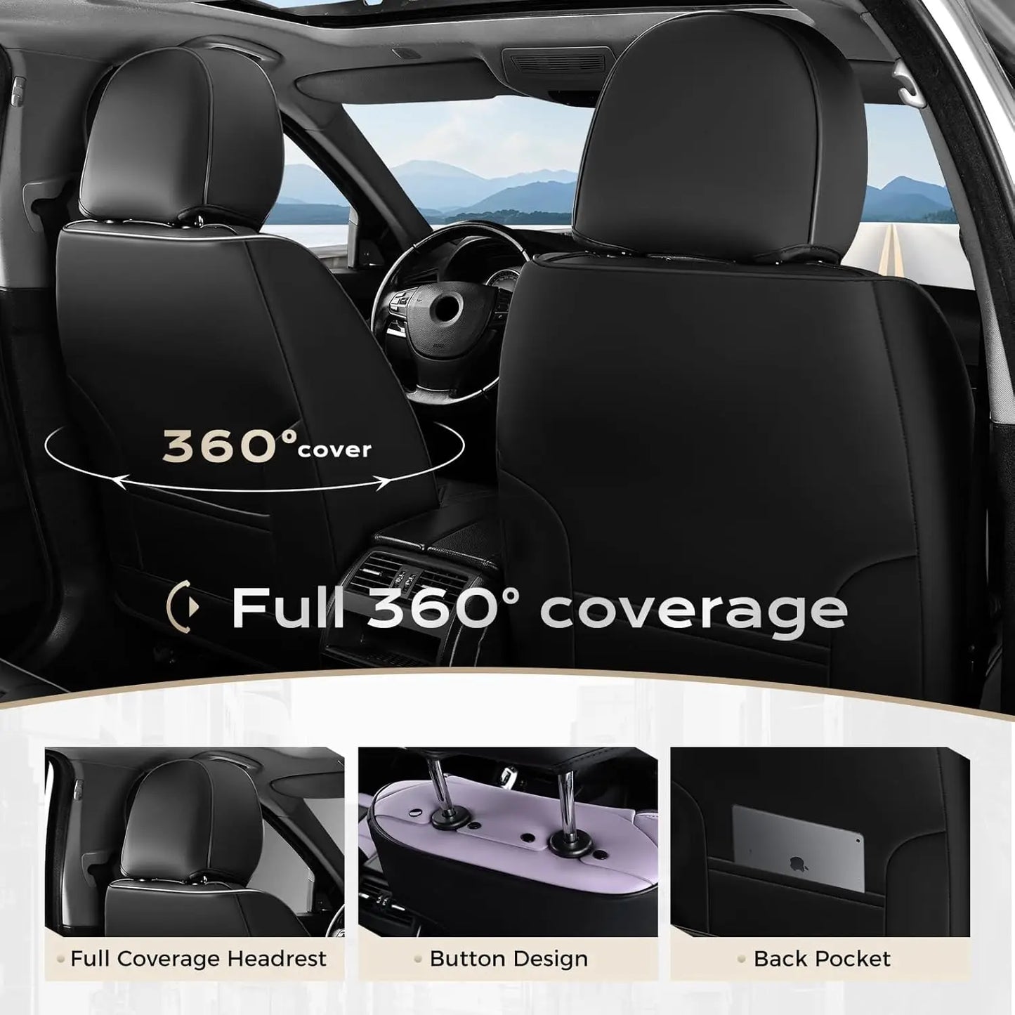 Universal Waterproof Leather Car Seat Covers Full Set