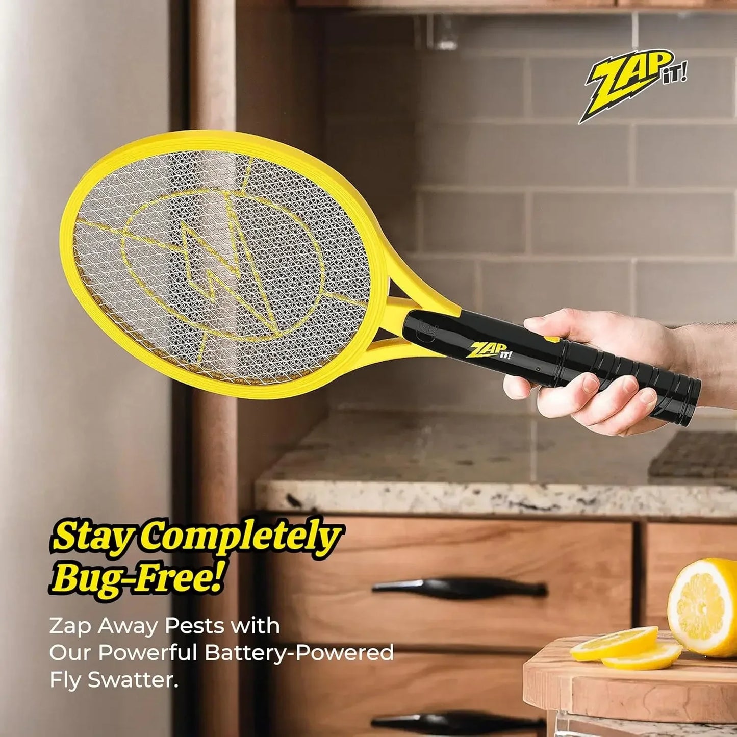 Electric Fly Swatter Racket 3500 Volt Bug Zapper Indoors Outdoors