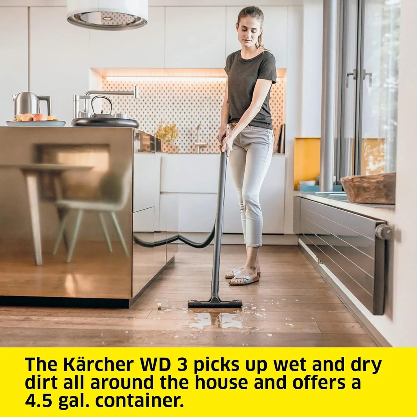 4.5 Gal Wet Dry Vacuum Cleaner with Blower, 26 ft Reach, Great for Car and Home Cleaning