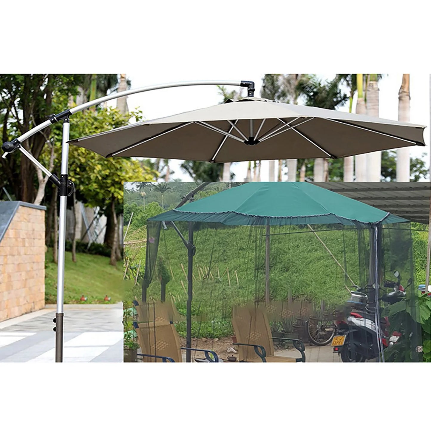 Outdoor Mosquito Net for A2 Banana Crank Arm Umbrella 250-300cm Diameter 230cm Height Sunshade Gazebo Roman Umbrella A1 A2 A3