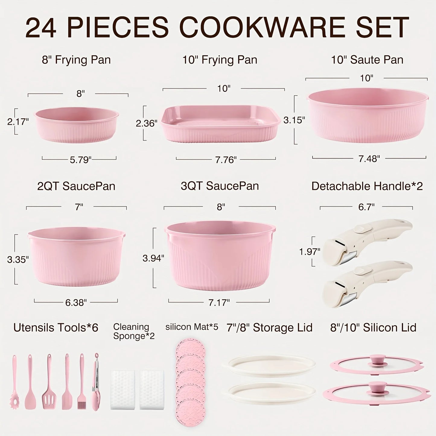 Induction-Ready Non-Stick Stainless Steel Cookware Set With Glass Lids
