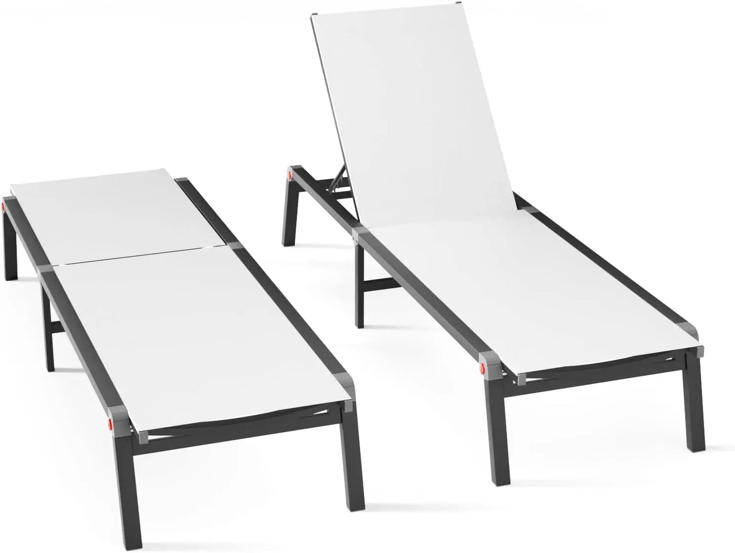 Adjustable Aluminum Chaise Lounge Chair Outdoor Metal Deck Lounger 5-Position Recliner Foldable Pool Chase Customized