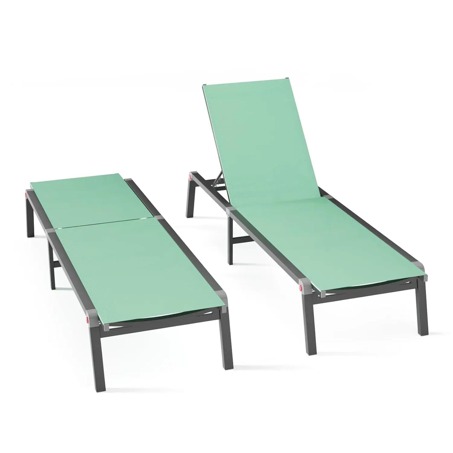 Adjustable Aluminum Chaise Lounge Chair Outdoor Metal Deck Lounger 5-Position Recliner Foldable Pool Chase Customized
