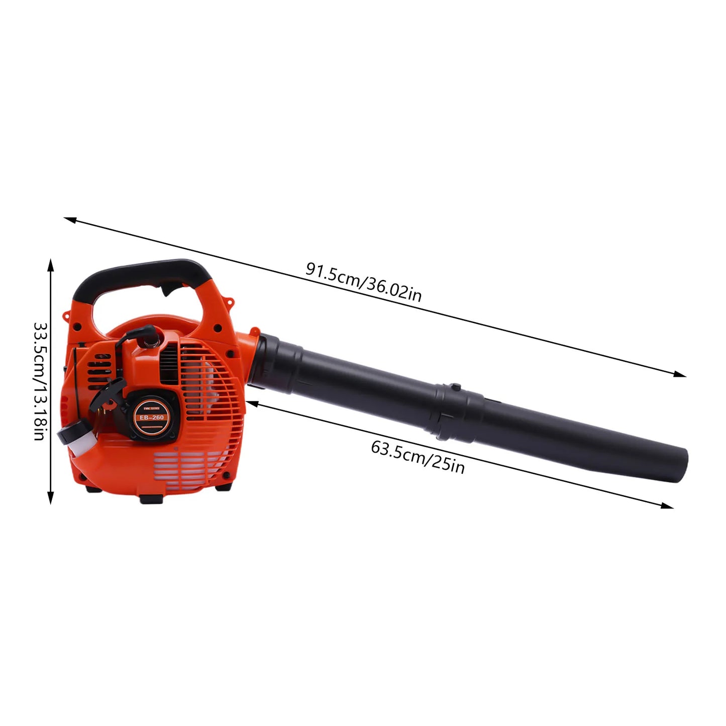 Gas Leaf Blower 25.4CC 2-Stroke 4.59ft³/h Commercial Handheld Gas Leaf Blower Grass Lawn Yard Dust Blowing Cleaning Tool