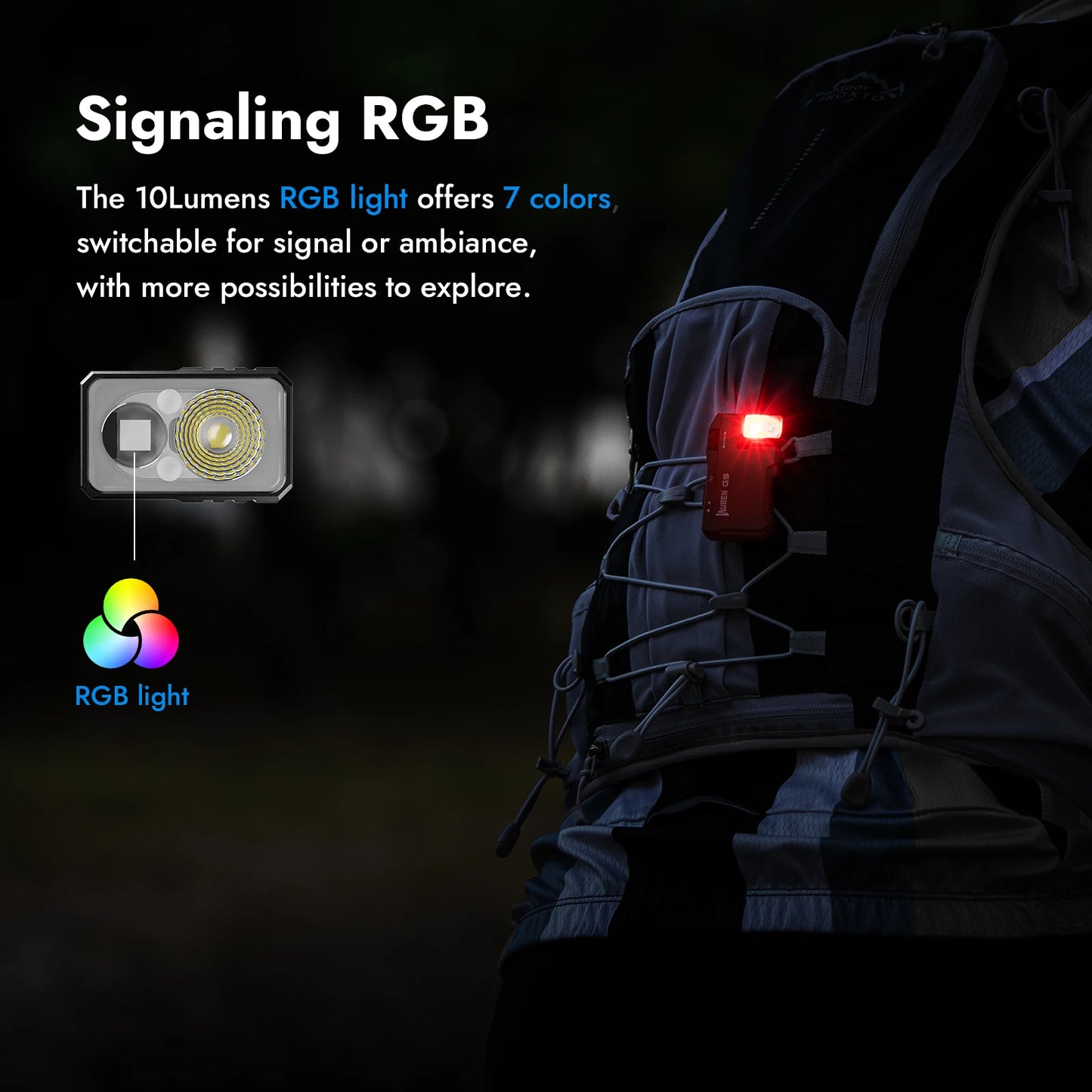 WUBEN G5 Rechargeable EDC Flashlight With RGB LED Light