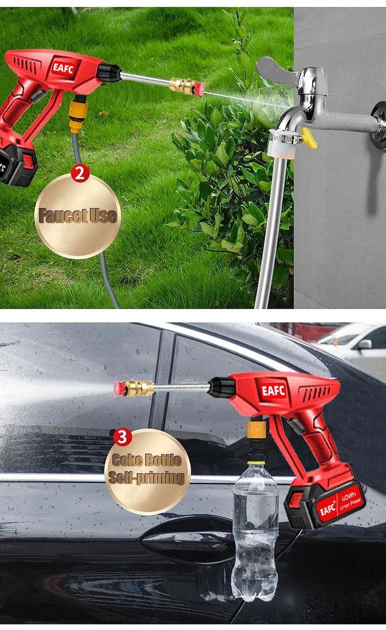 EAFC Cordless 60Bar 21V Car Wash Gun For Pressure Cleaning