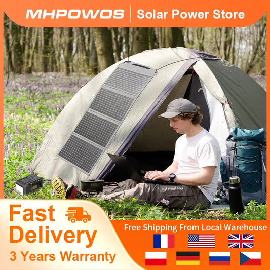 MHPOWOS 40W Foldable Solar Panel Portable 5V USB Charger