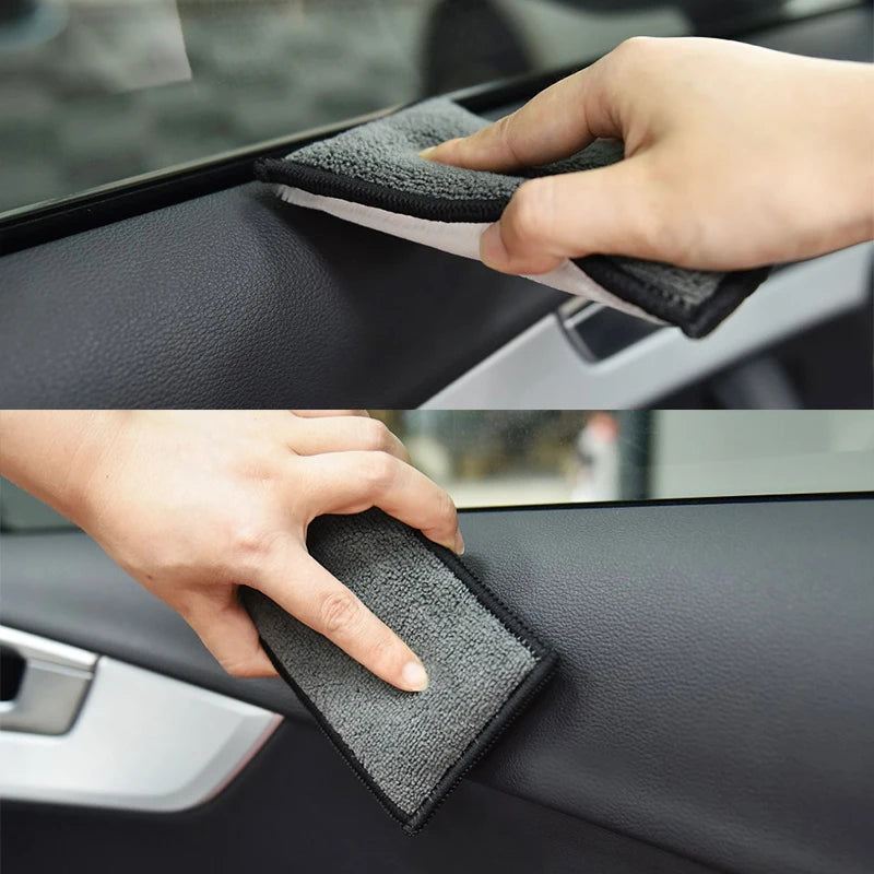 Double Sided Car Interior Scrubbing Sponge Microfiber Leather Cleaning