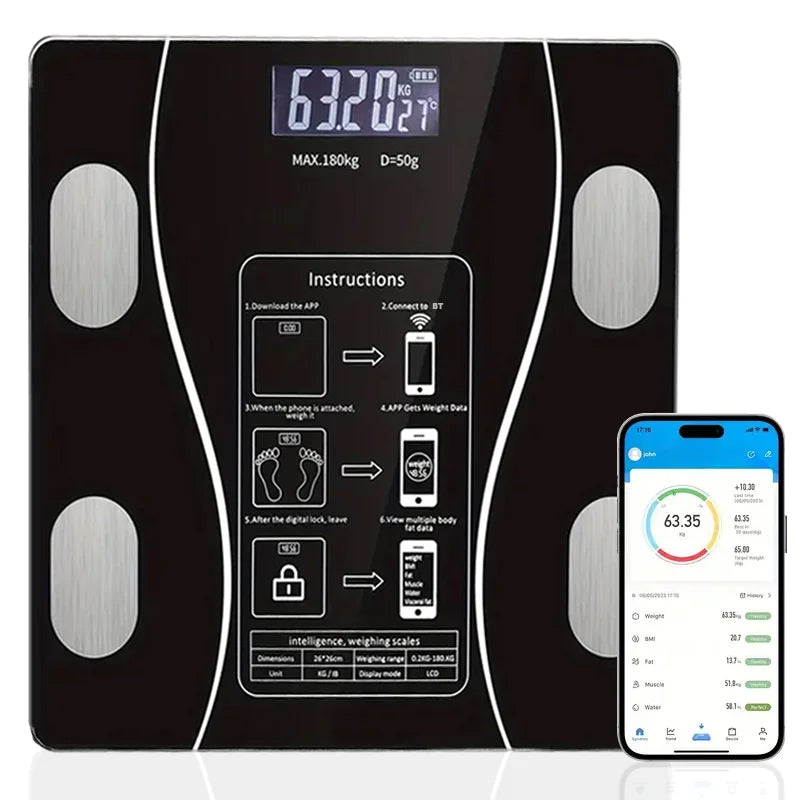 Smart Wireless Digital Body Fat Scale Bathroom Weight Composition Analyzer