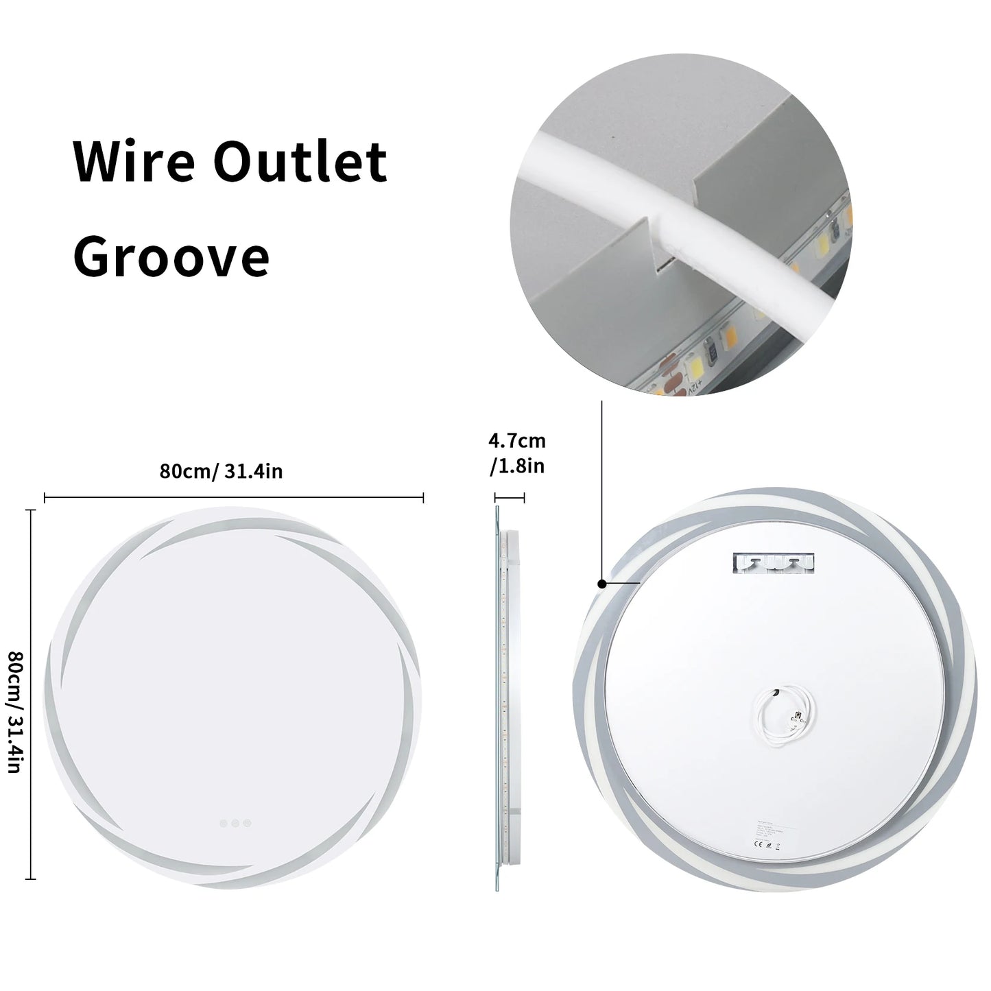 Anti Fog LED Round Vanity Mirror With Backlit Shatterproof Design