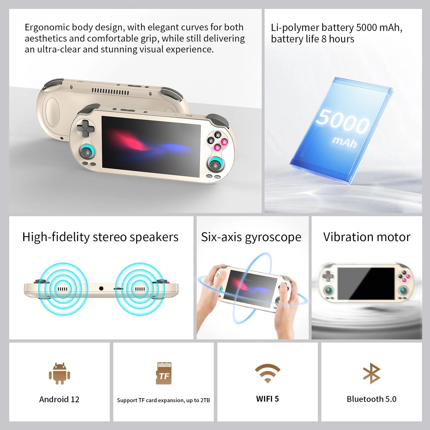 ANBERNIC RG VITA/RG VITA Pro Handheld Game Console Android Retro Game Player 5000mAh Supports RixelHK Wifi Online Multi-player