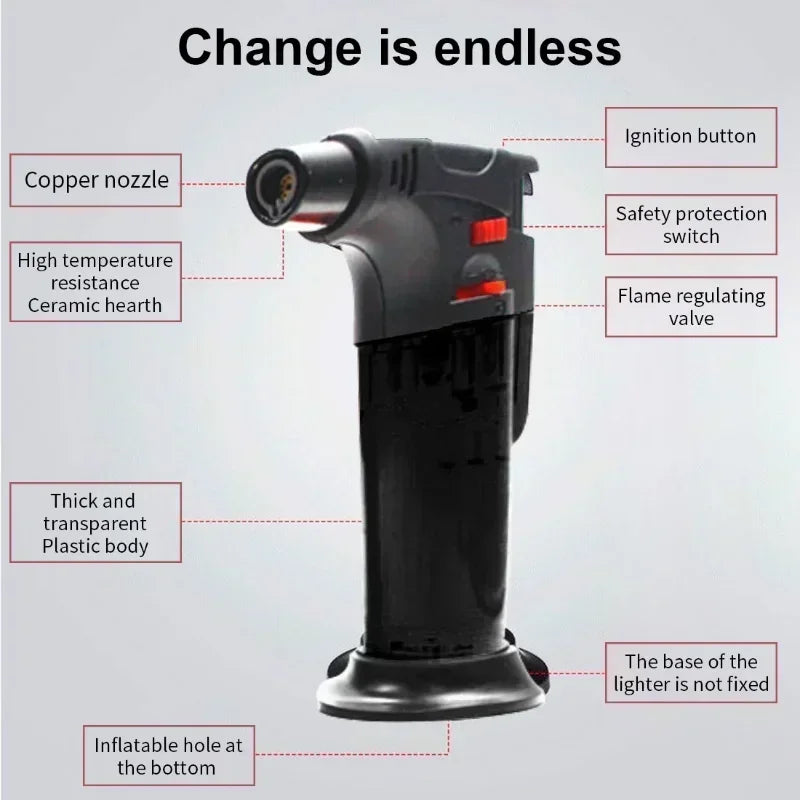 TopFlames Outdoor Portable Butane Gas Torch Lighter Windproof