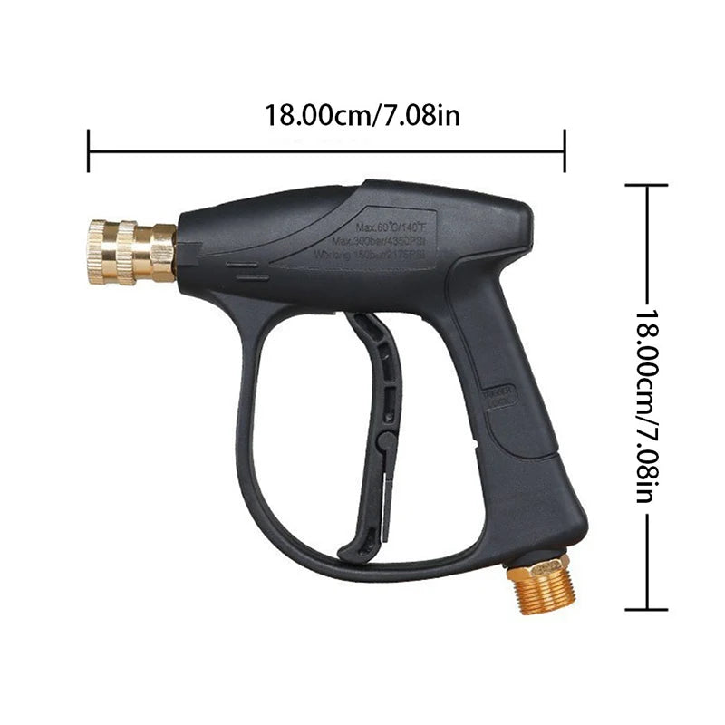 Pressure Washer Gun With Five Soap Nozzles 14mm M22 Socket Quick Release