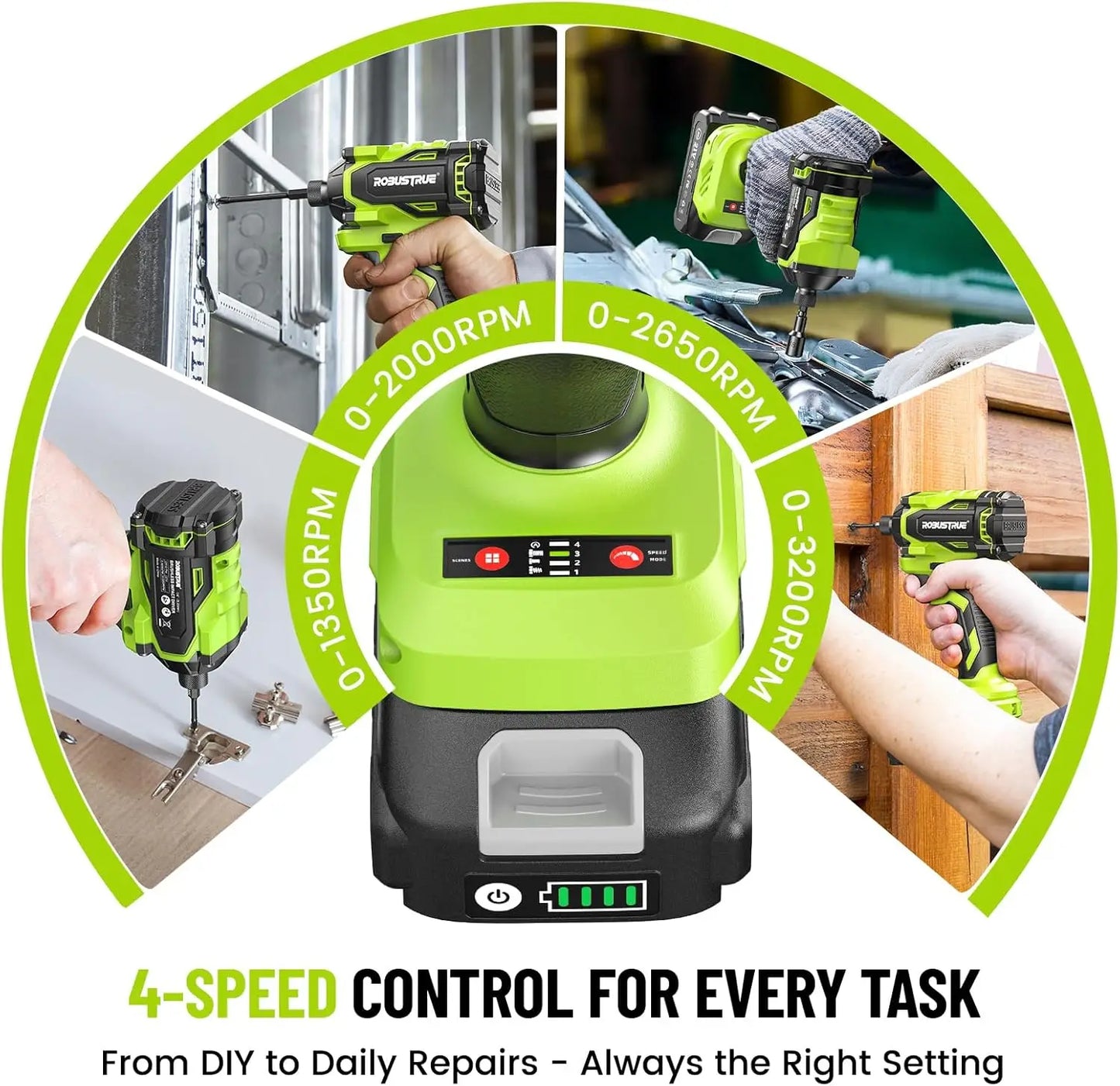 Brushless 21V Cordless Impact Driver Kit With 2.0Ah Battery