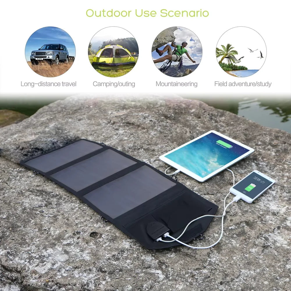 ALLPOWERS Foldable Solar Panel 21W Waterproof Portable Outdoor Charger