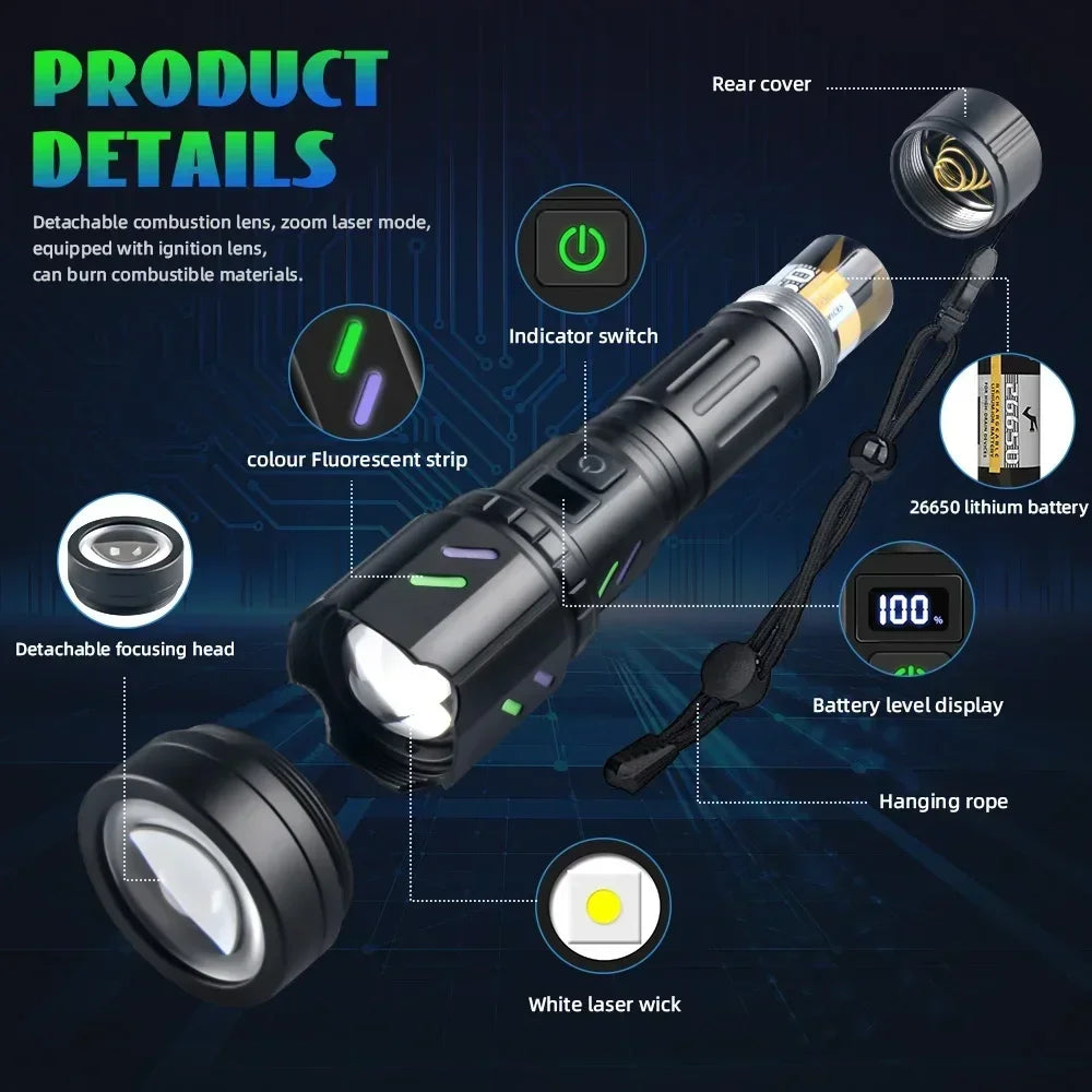 VASTFIRE LED Flashlight Zoom Tactical Torch For Outdoor Camping