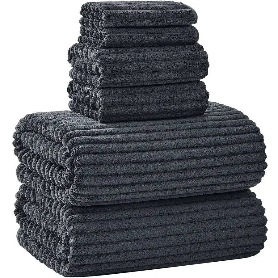 Oversized Bath Towel Set Ultra Soft Quick Dry Microfiber 6-Piece