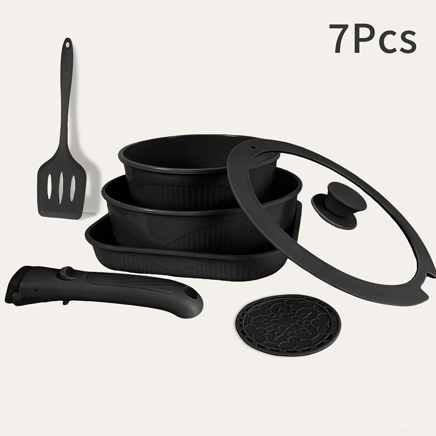 Induction-Ready Non-Stick Stainless Steel Cookware Set With Glass Lids