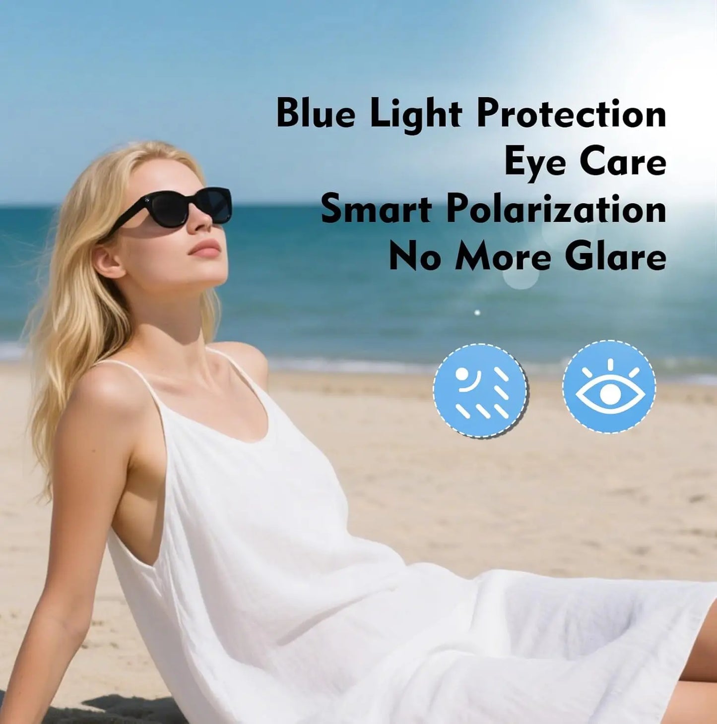 SENBONO Smart Glasses With AI Translator 8MP Camera 4K HD Take Videos And Photo Sunglasses BT Call for Men Women Fashion Glasses