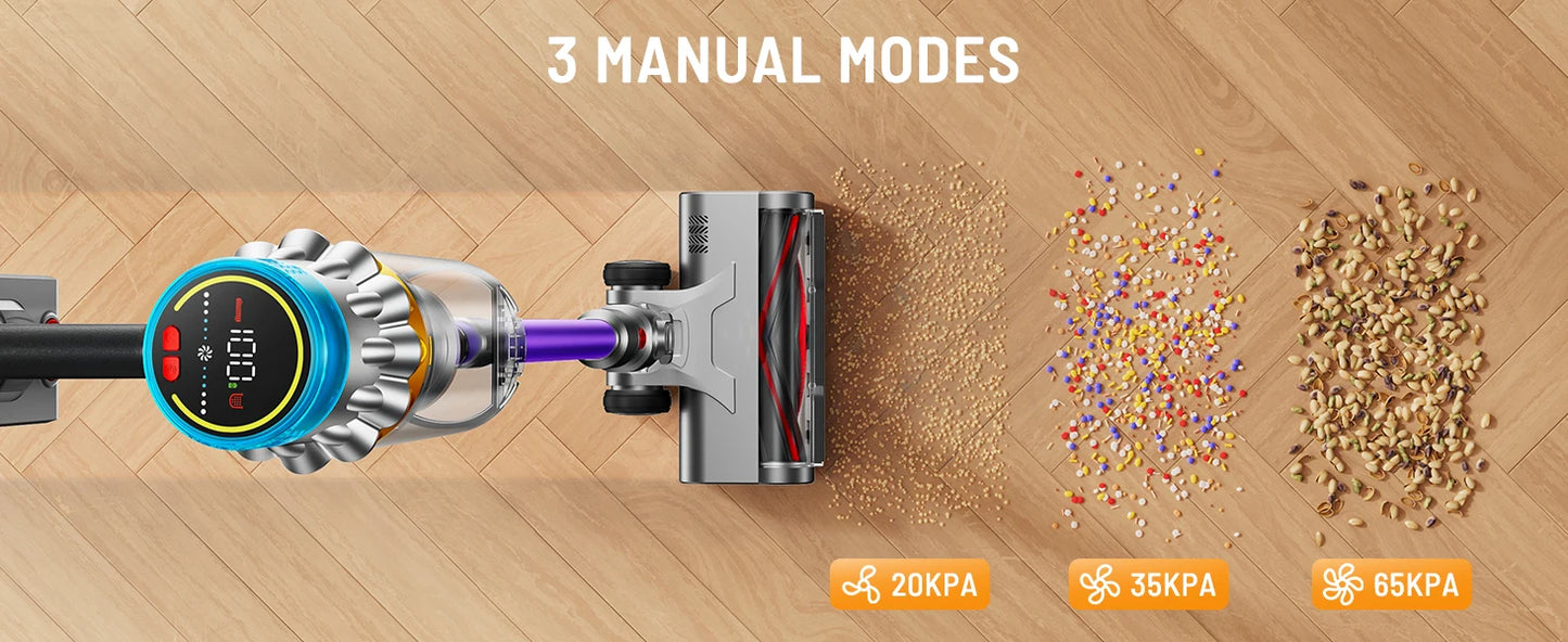 VAKERR X15 Pro 650W Cordless Vacuum Cleaner 65KPA Strong Suction for Pet Hair and Carpet 70Mins Runtime Household cleaning