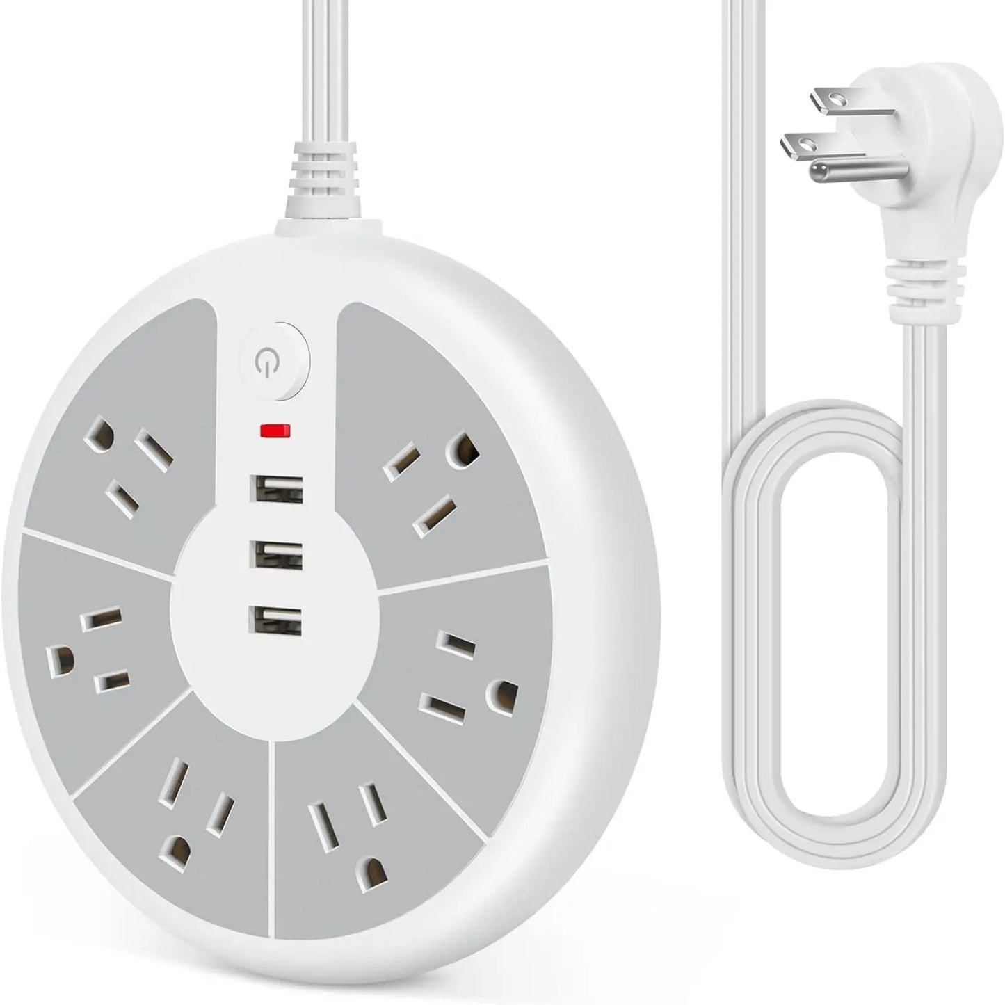 PASSU Disc Power Strip With 3 USB Sockets