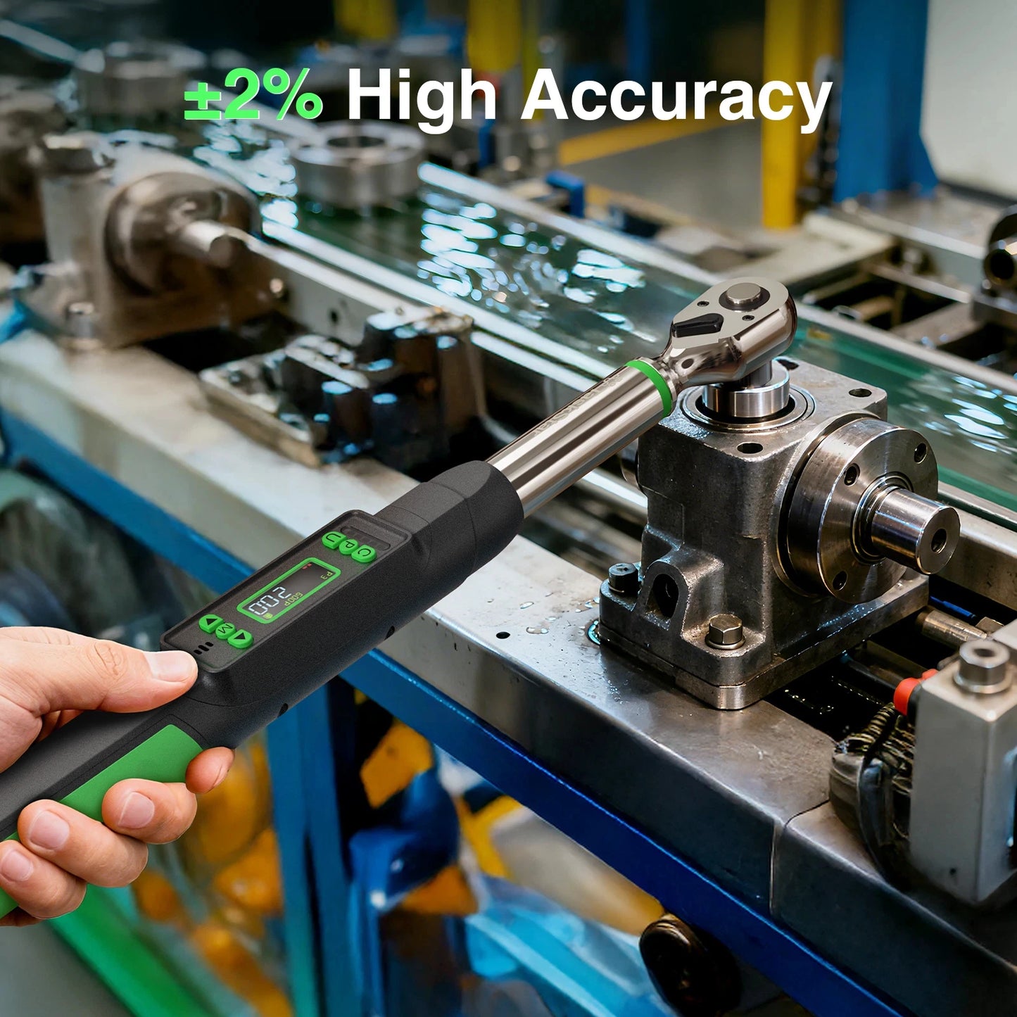 TaskStar Digital Torque Wrench With Three Eighths Inch Drive Adapters