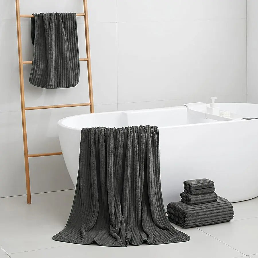 Oversized Bath Towel Set Ultra Soft Quick Dry Microfiber 6-Piece