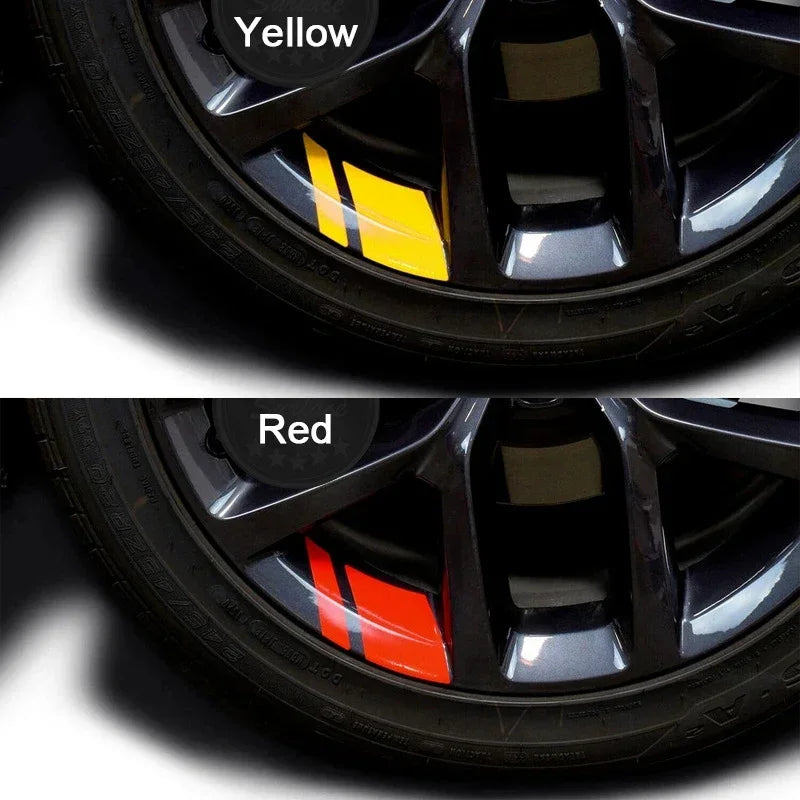 ZHUOHE Reflective Car Wheel Decals 6 Pack For Hub Rims
