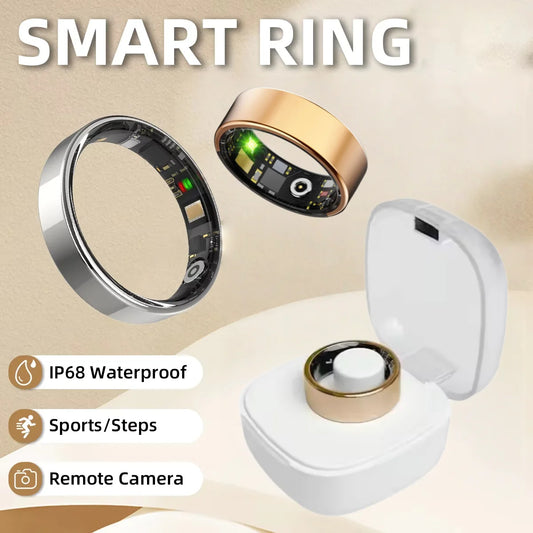 Smart Ring Health Monitor With Bluetooth Heart Rate Blood Pressure