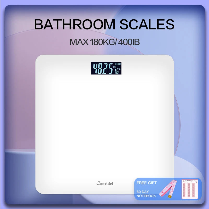 Conridel Digital Bathroom Scale High Precision With Tempered Glass Body