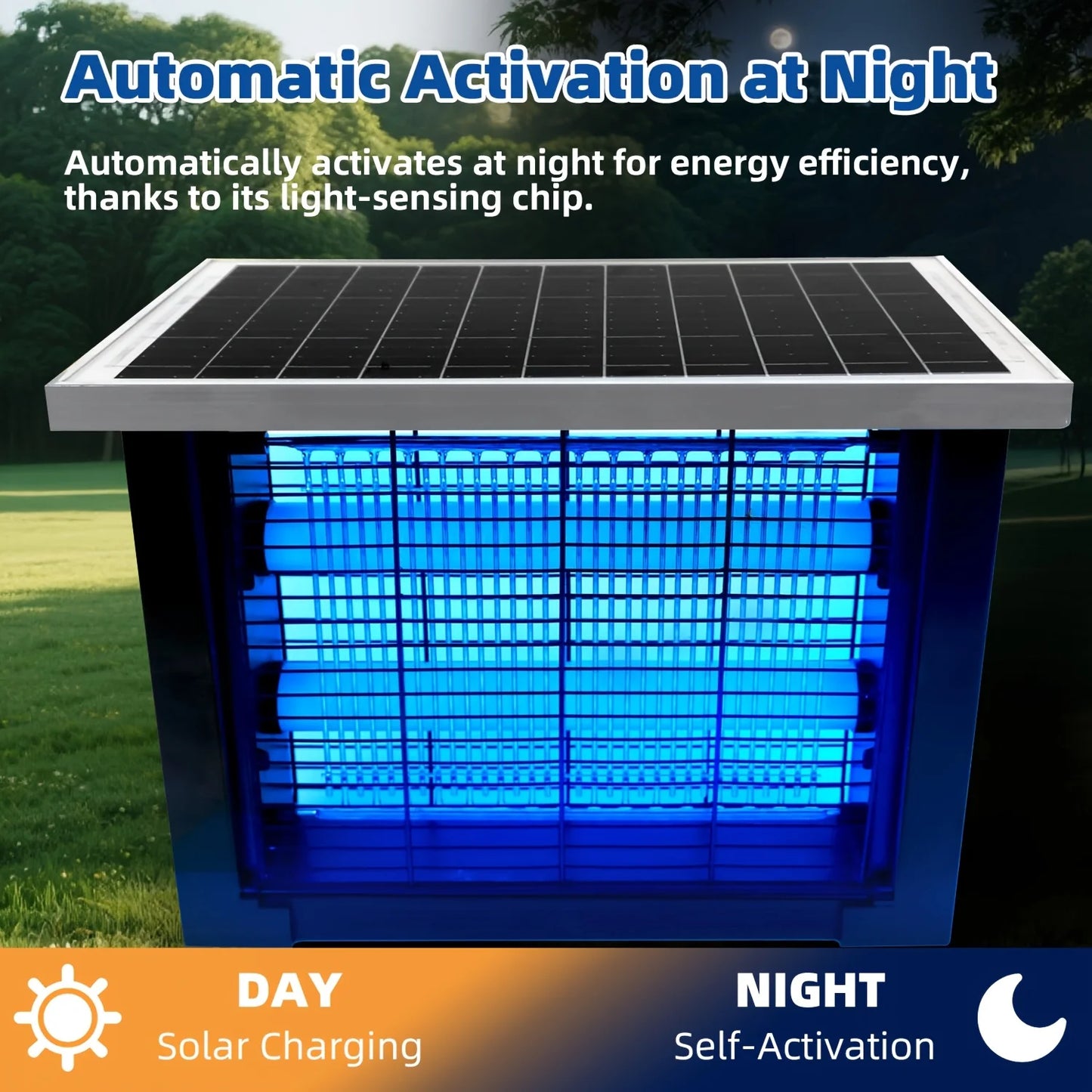 Powerful Solar Bug Zapper Outdoor for 2000 sq.ft, Poartable Rechargeable Mosquito Zapper with High Powered