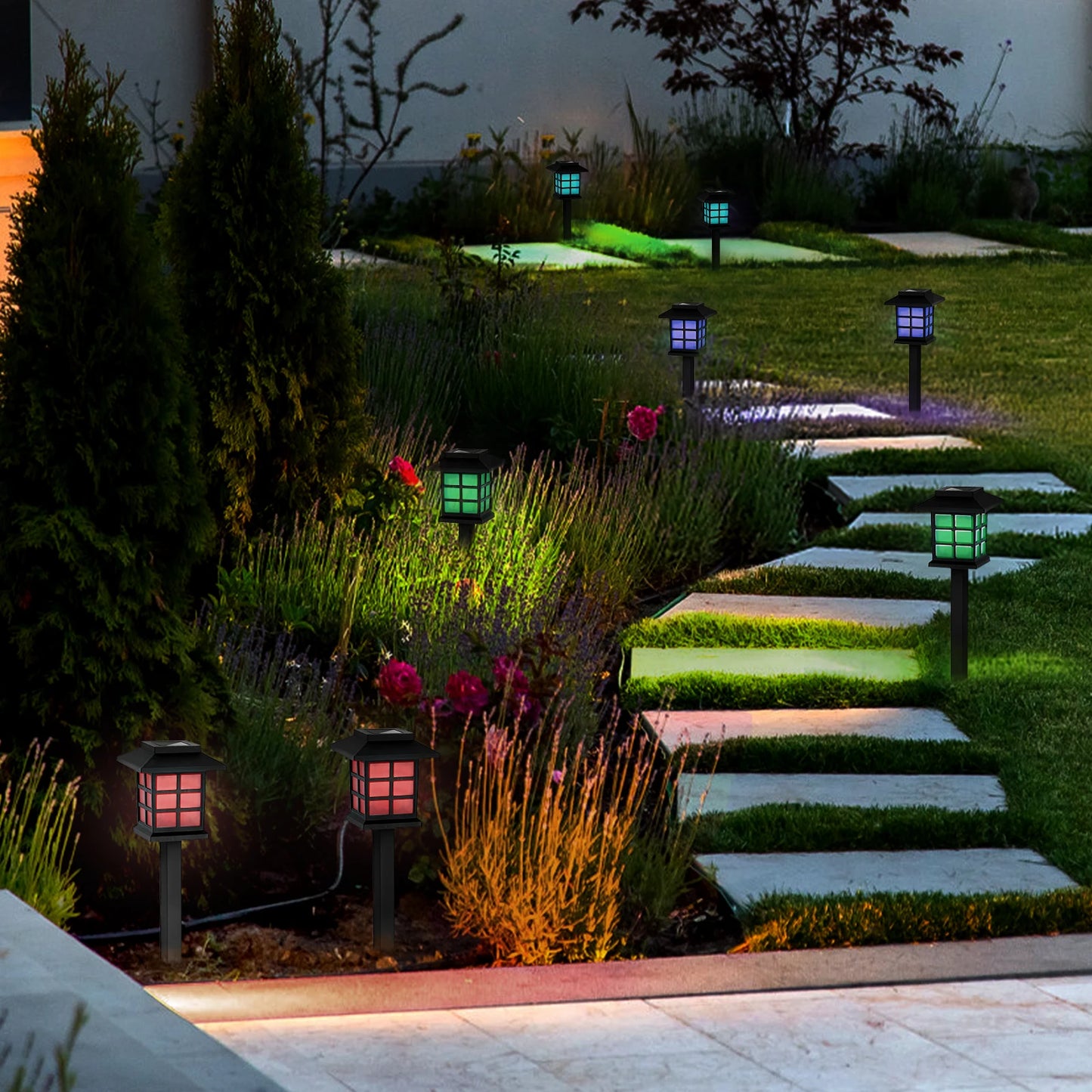 12pack Solar LED Pathway Lights Waterproof - Outdoor Landscape Lighting for Garden/Yard/Driveway, Solar Street Lamp