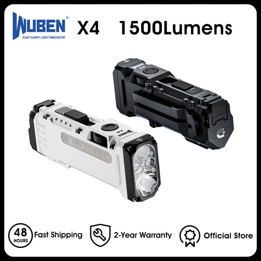 WUBEN X4 EDC Flat Flashlight With RGB 1600 Lumens IP68