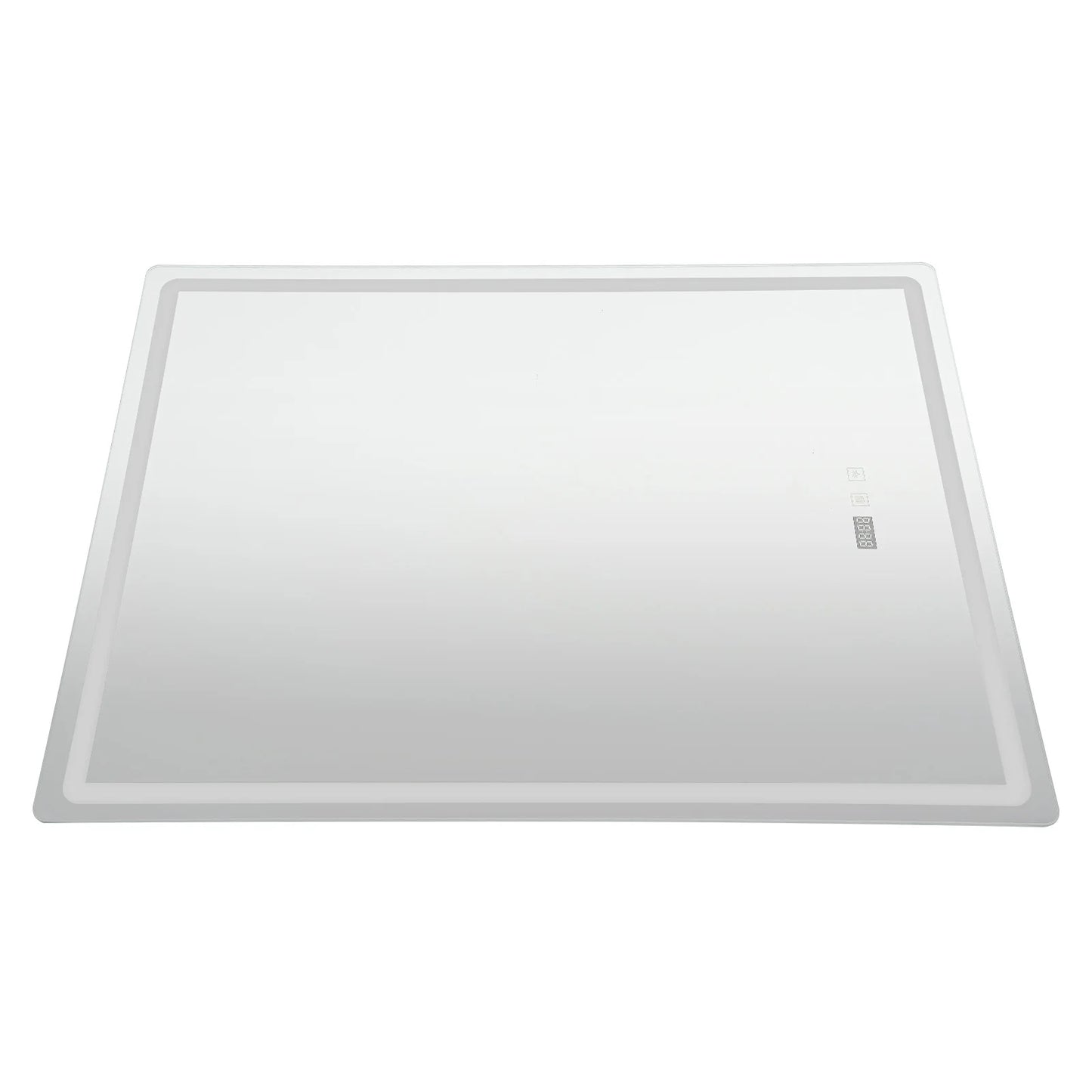 Tri-Color Dimmable LED Bathroom Mirror with Display Demist Touch IP54 Waterproof Wall Mounted Rectangle Makeup Mirror 3 size