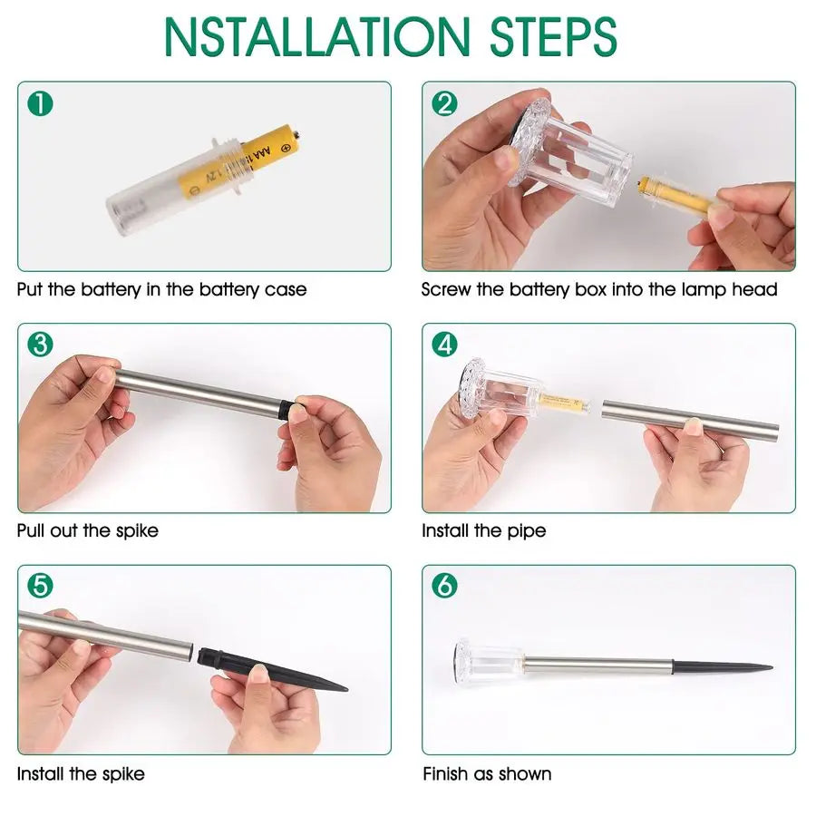 Solar Lights Outdoor, 15 Pack Waterproof Stainless Steel Solar Stake Lights for Pathway Garden Yard Path Walkway Driveway Lawn P