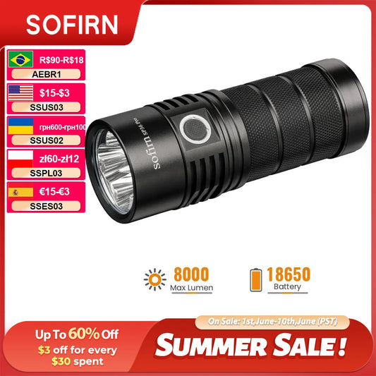 Sofirn SP36 Pro Anduril 8000 Lumen USB-C Rechargeable Flashlight