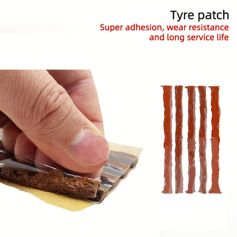 34/58pcs Auto Tire Repair Set Puncture Repair Tools Car Van Motorcycle Bike Emergency Heavy Duty Tubeless Tire Repair Rivet Set