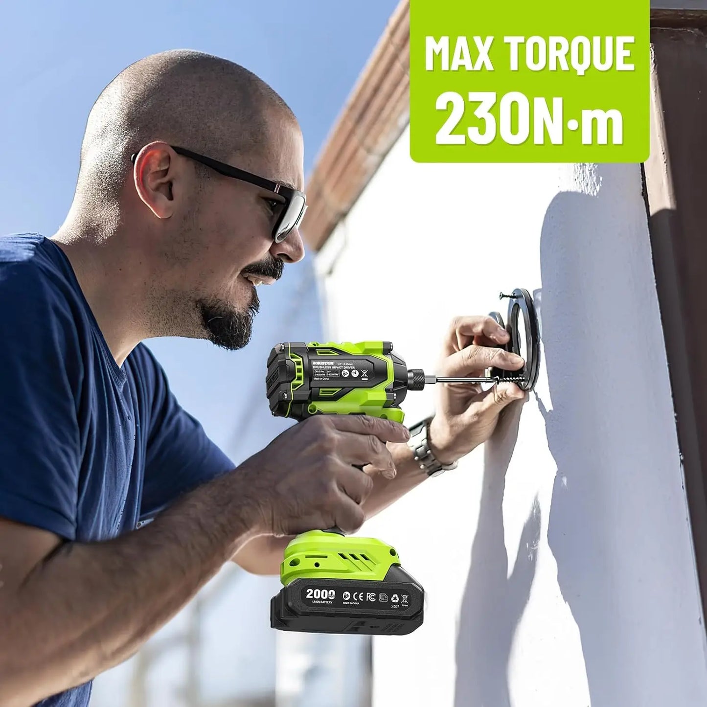 Brushless 21V Cordless Impact Driver Kit With 2.0Ah Battery