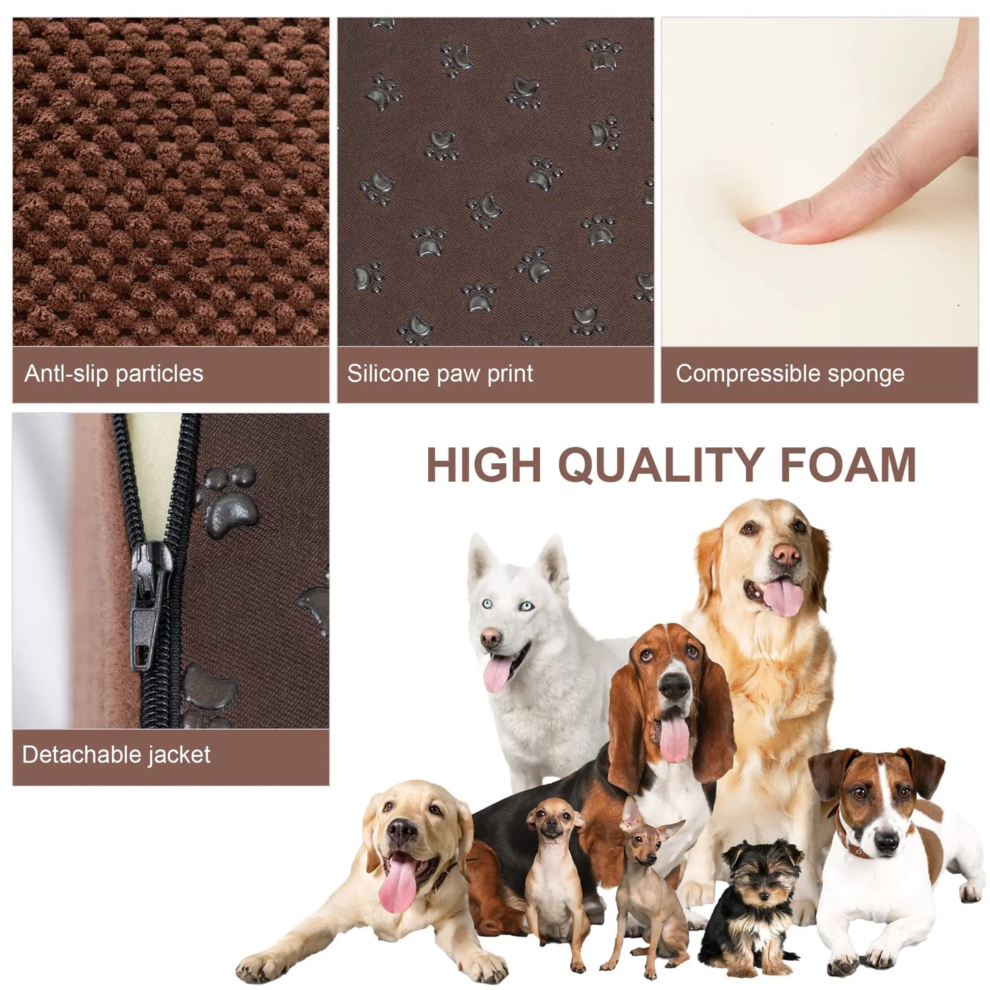 Dog Stairs Ramp Orthopedic Steps With Non Slip Foam Padding