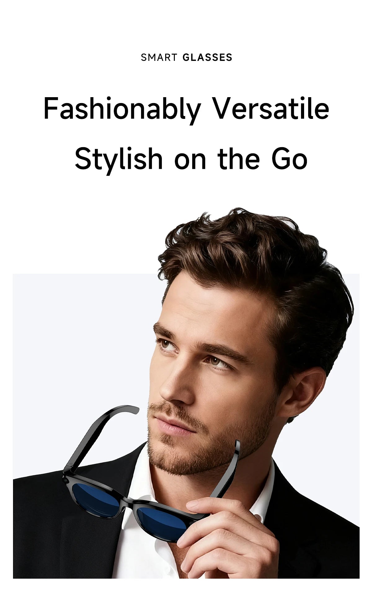 SENBONO AI Smart Glasses for Men Women 200W HD Camera 1080P 4K Video AI Voice Assistant Translation Music Playback Sunglasses