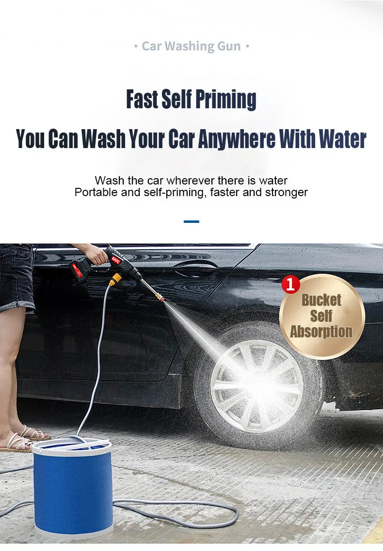 EAFC Cordless 60Bar 21V Car Wash Gun For Pressure Cleaning