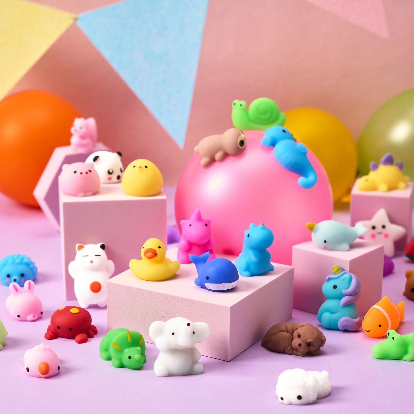 Joyfy 100 Pack Mini Mochi Squishies for Stress Relief and Fidget Toys