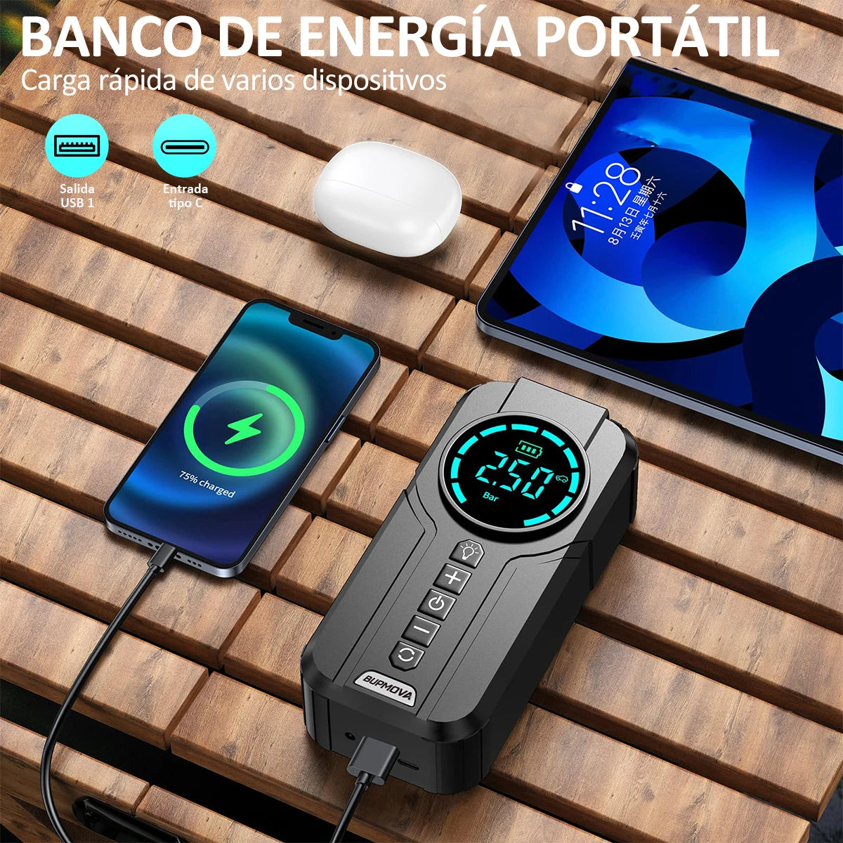 Car Battery Jump Starter Digital Display Portable Car Battery Booster Charger 26800mAh Power Bank Emergency Battery Booster