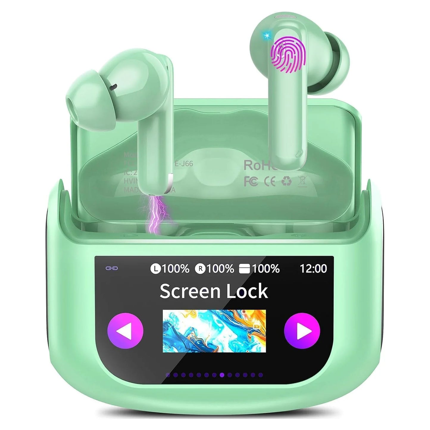 Kuizil Touch Screen Earbuds With ANC 48H Battery Smart Case