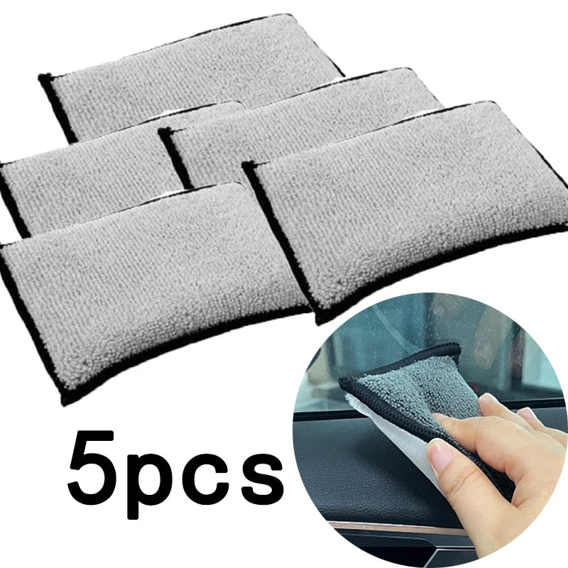 Double Sided Car Interior Scrubbing Sponge Microfiber Leather Cleaning