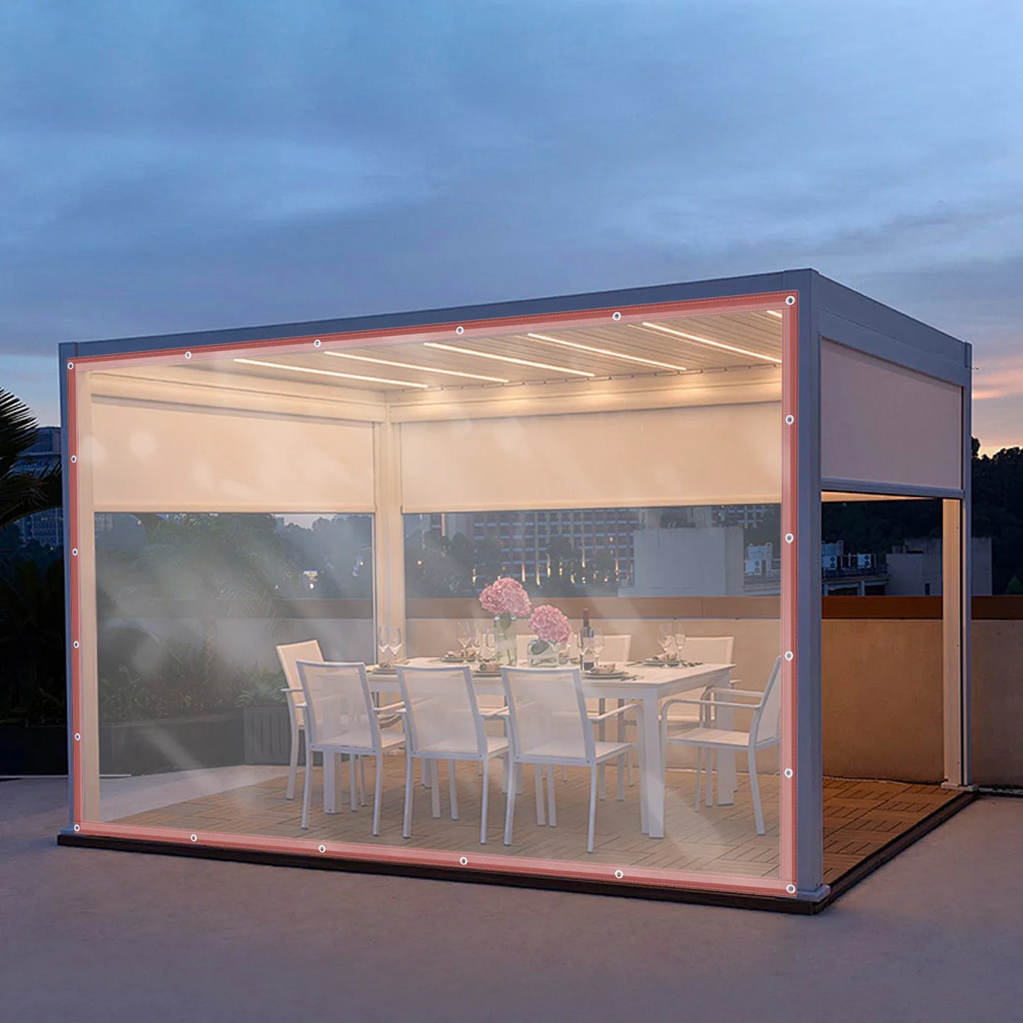 Commercial Grade PVC Awning Canopy Roll Up Patio Enclosure