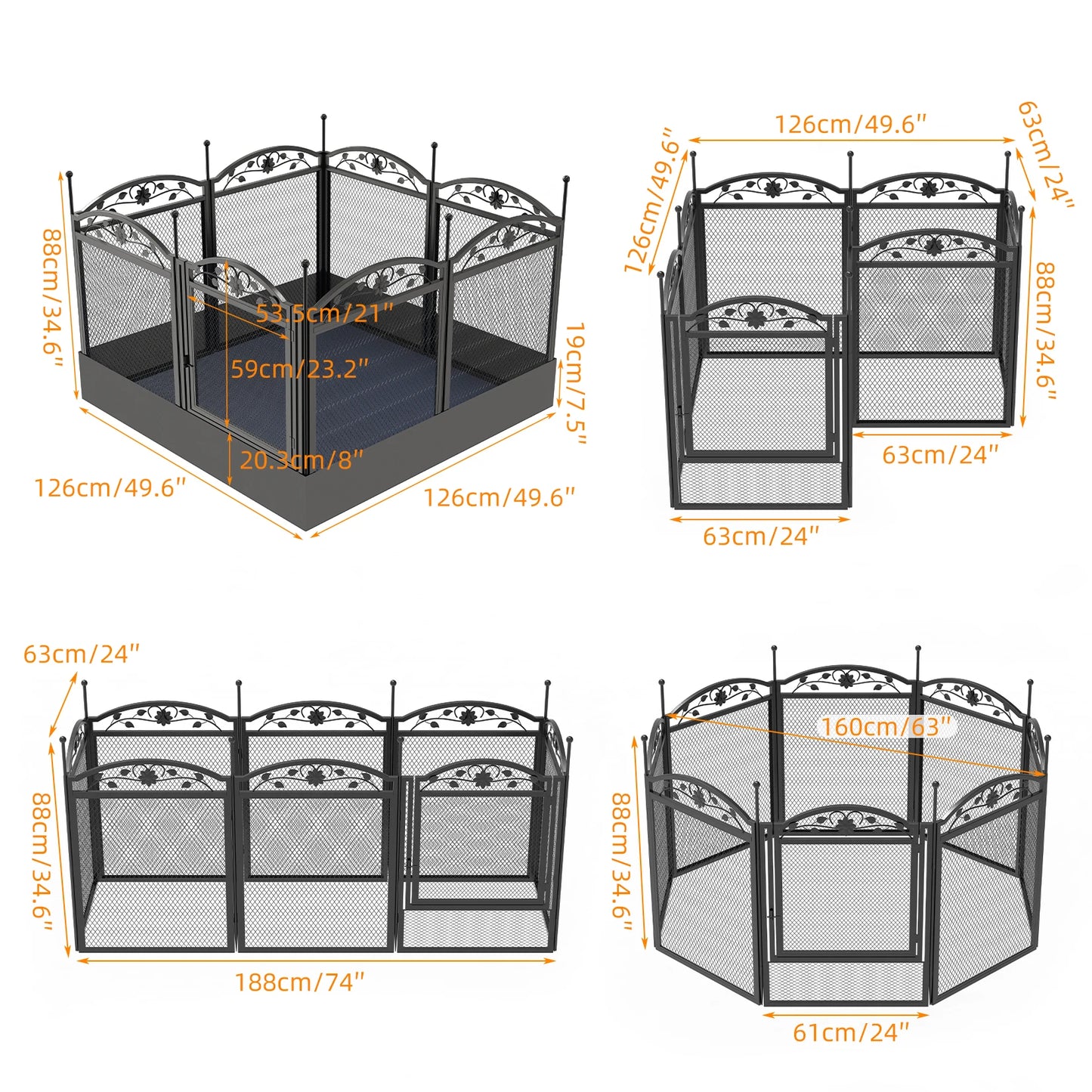 BINGOPAW 8 Panel Heavy Duty Dog Playpen Outdoor Indoor Fence