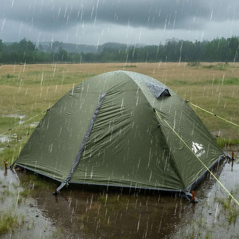 Night Cat Two-Person Backpacking Tent Waterproof With Aluminum Poles