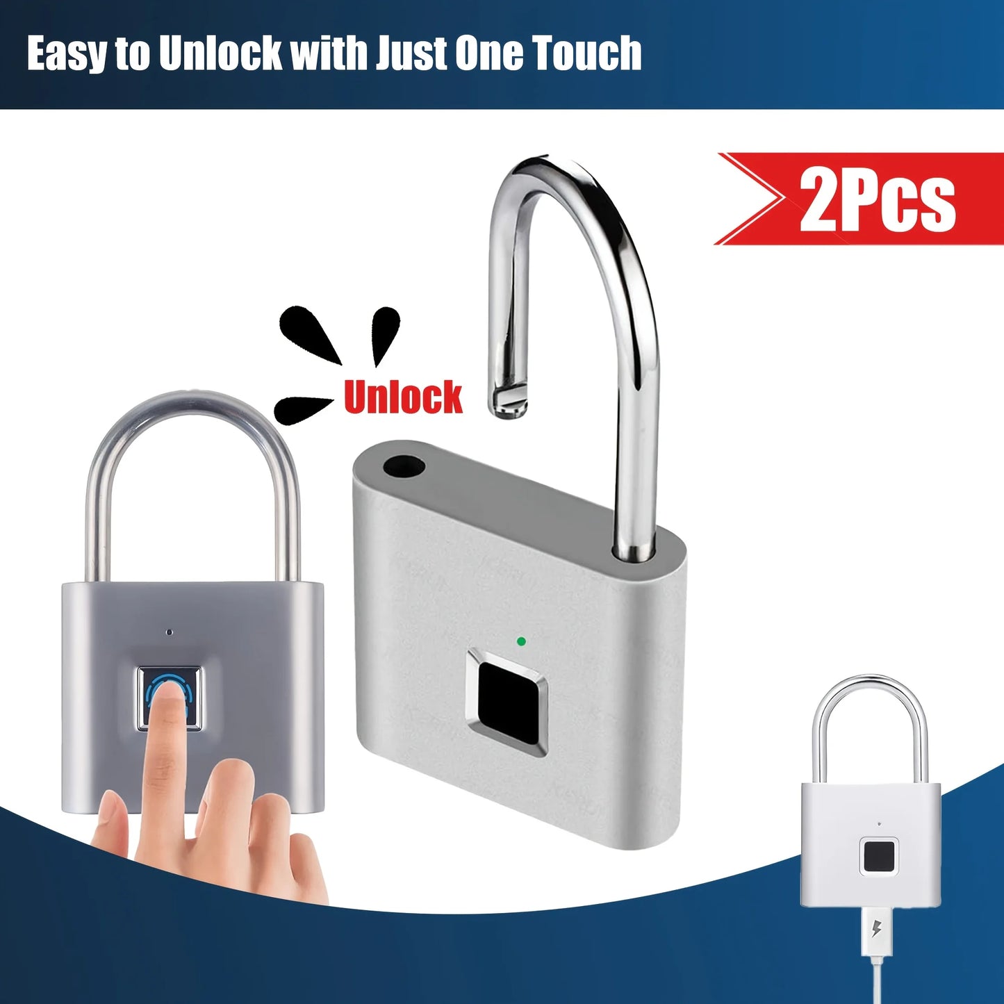 NONEDoorknob Biometric Padlock For Luggage Mini Fingerprint Lock